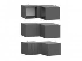 Антресоль (АН50+АН75+планка) Эккервуд (графит) в Раздольном - razdolnoe.mebel-nsk.ru | фото