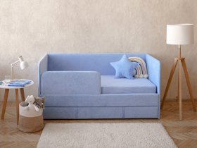 Диван-кровать Happy (васильковый) в Раздольном - razdolnoe.mebel-nsk.ru | фото