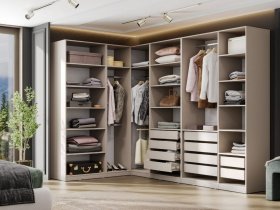 Гардеробная Эккервуд (меланж) в Раздольном - razdolnoe.mebel-nsk.ru | фото