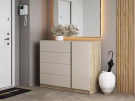Комод Бостон  КМ-001 (дуб крафт серый/кашемир) в Раздольном - razdolnoe.mebel-nsk.ru | фото