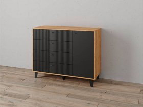 Комод «Катрин-13» ( дуб крафт золотой/карбон вулкан) в Раздольном - razdolnoe.mebel-nsk.ru | фото