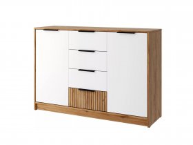 Комод КМ-002 Ивис (дуб крафт золотой/белый) в Раздольном - razdolnoe.mebel-nsk.ru | фото