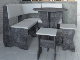 Кухонный уголок Лотос  (цемент темный к/з White) в Раздольном - razdolnoe.mebel-nsk.ru | фото