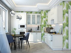 Модульная кухня Ницца (дуб кремовый) в Раздольном - razdolnoe.mebel-nsk.ru | фото