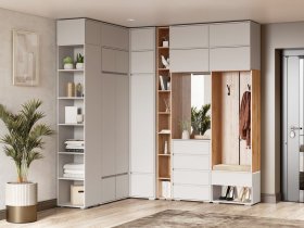 Модульная прихожая Прага (кашемир) в Раздольном - razdolnoe.mebel-nsk.ru | фото
