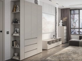 Модульная стенка Люмо (кашемир) в Раздольном - razdolnoe.mebel-nsk.ru | фото