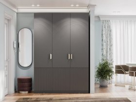 Шкаф трехстворчатый Эккервуд (Нью) (графит) в Раздольном - razdolnoe.mebel-nsk.ru | фото
