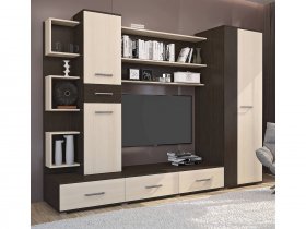 Стенка Верона (дуб венге/дуб молочный) в Раздольном - razdolnoe.mebel-nsk.ru | фото