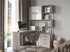 Стол компьютерный №1 Брауни левый (кашемир) в Раздольном - razdolnoe.mebel-nsk.ru | фото