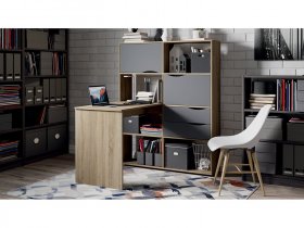 Стол письменный тип 7 (дуб сонома/графит серый) в Раздольном - razdolnoe.mebel-nsk.ru | фото