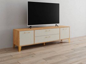 Тумба под ТВ Парус-13 (дуб крафт золотой/кашемир) в Раздольном - razdolnoe.mebel-nsk.ru | фото