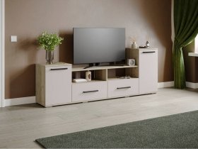 Тумба под ТВ Парус-2 (дуб крафт серый/кашемир) в Раздольном - razdolnoe.mebel-nsk.ru | фото