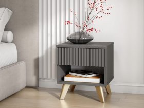 Тумба прикроватная Эккервуд (графит) в Раздольном - razdolnoe.mebel-nsk.ru | фото